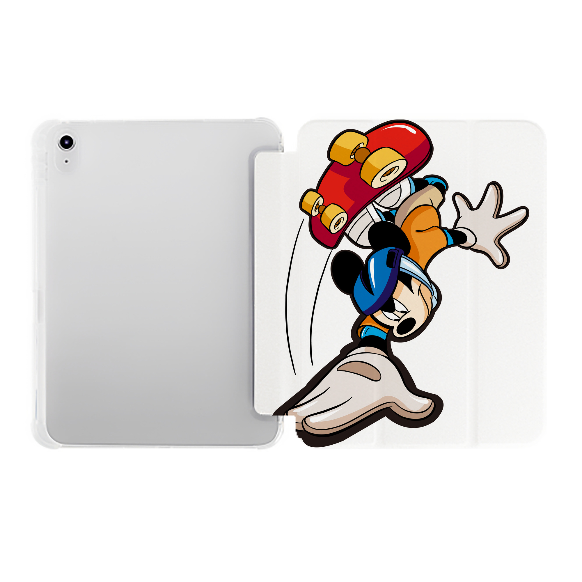 （画像用） ミッキーマウス Mickey Mouse IPad ケース ペン収納付き 三つ折りスタンド PUレザー×シリコン 対応機種9.5/10.5/10.9インチ